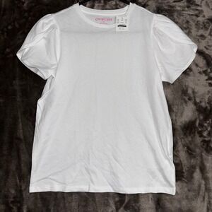 Crewcuts Girls White Puff Sleeve‎ T-Shirt XL (12-14) New with Tags Cute Top